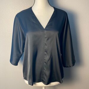 NWT Banana Republic Dark Gray Satin Top sz S